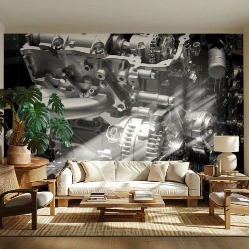 Fototapet Premium Sand - Stål, vacker, stark - Bil, Bilmotor, 3D - 350x256 cm