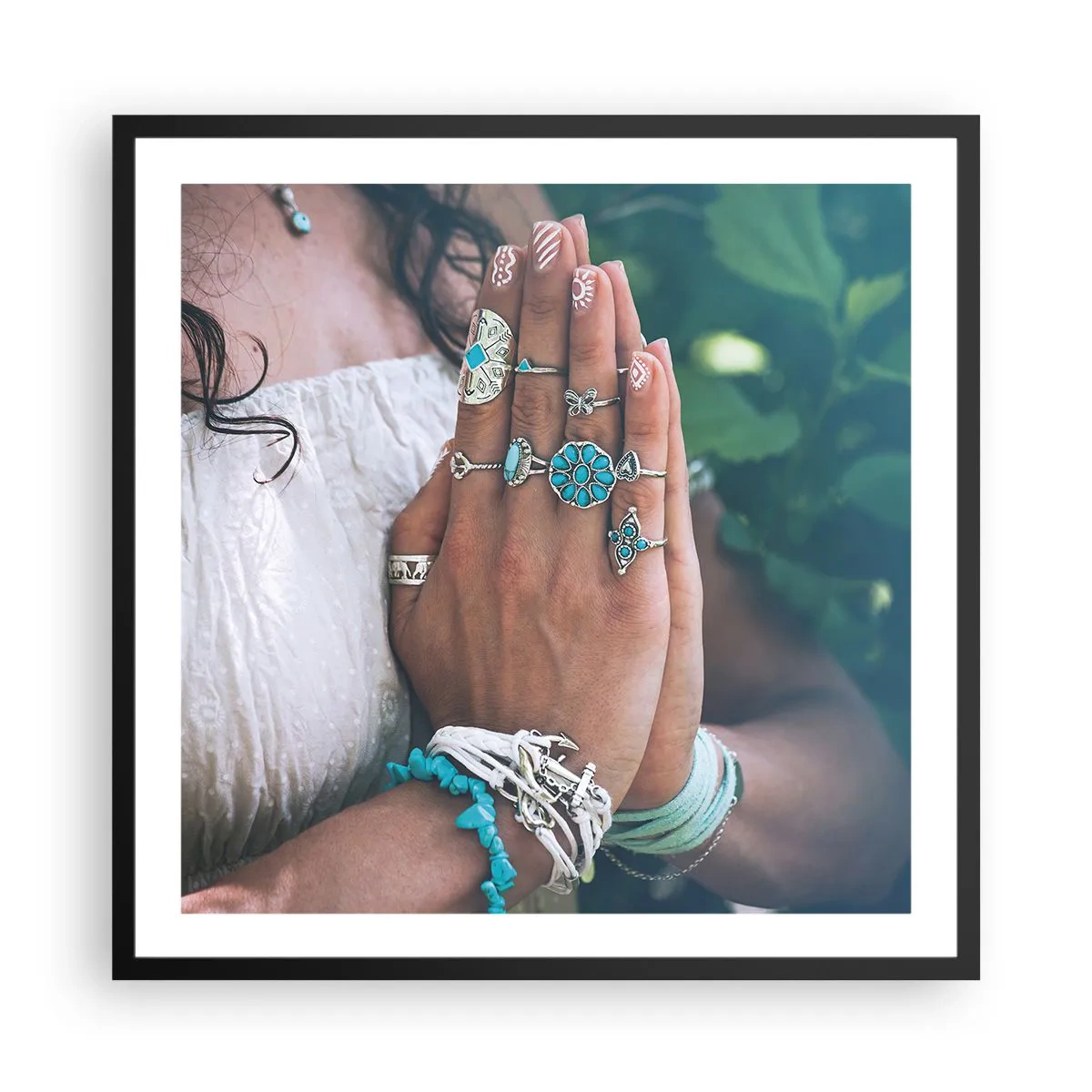 Affisch i svart ram - Välkommen till existensens centrum - 60x60 cm