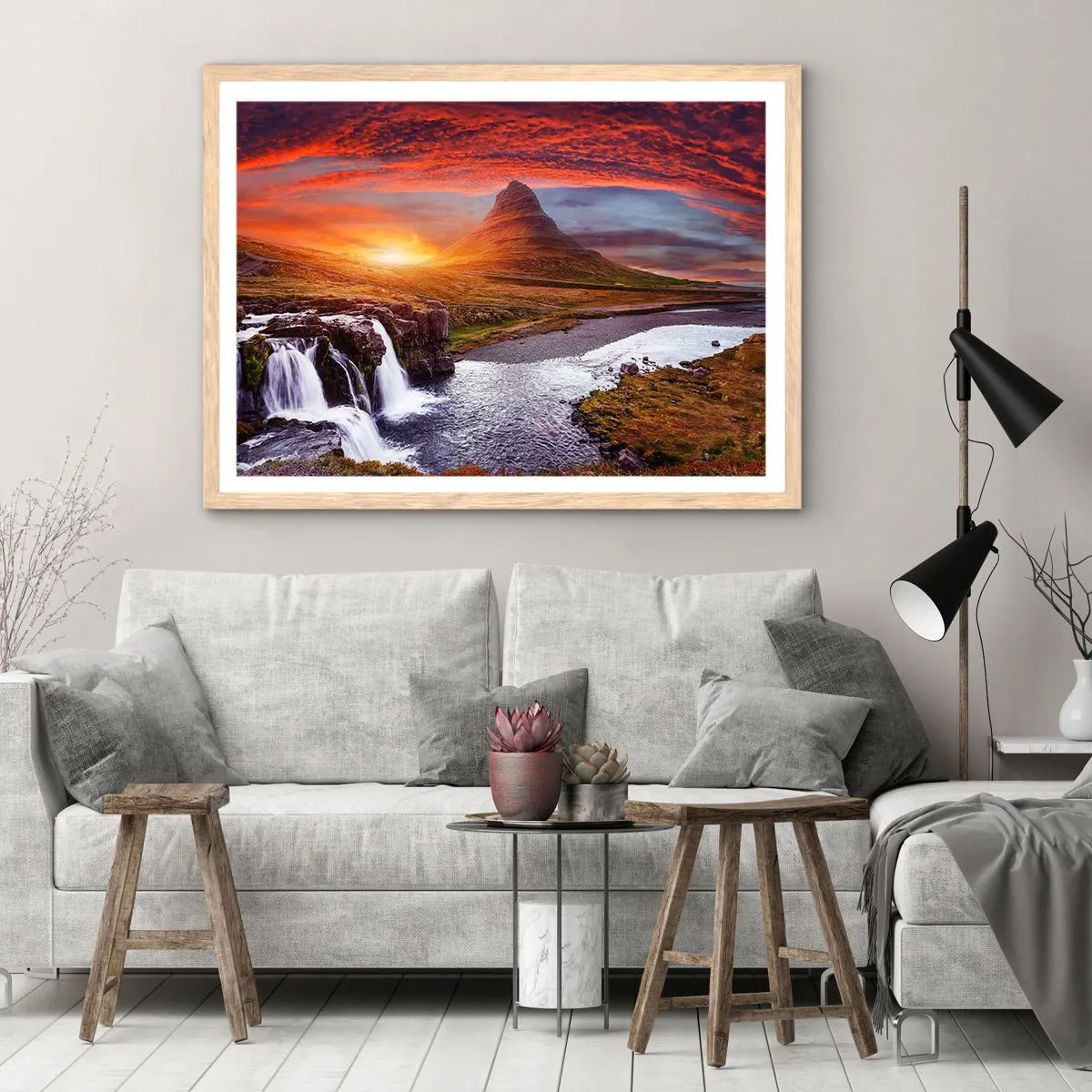 Affisch i ram av ljusek - Utsikt över Midgård - 91x61 cm