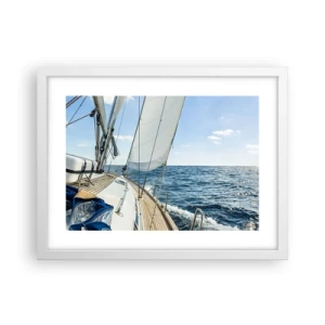 Affisch i vit ram - Heja äventyret - 40x30 cm