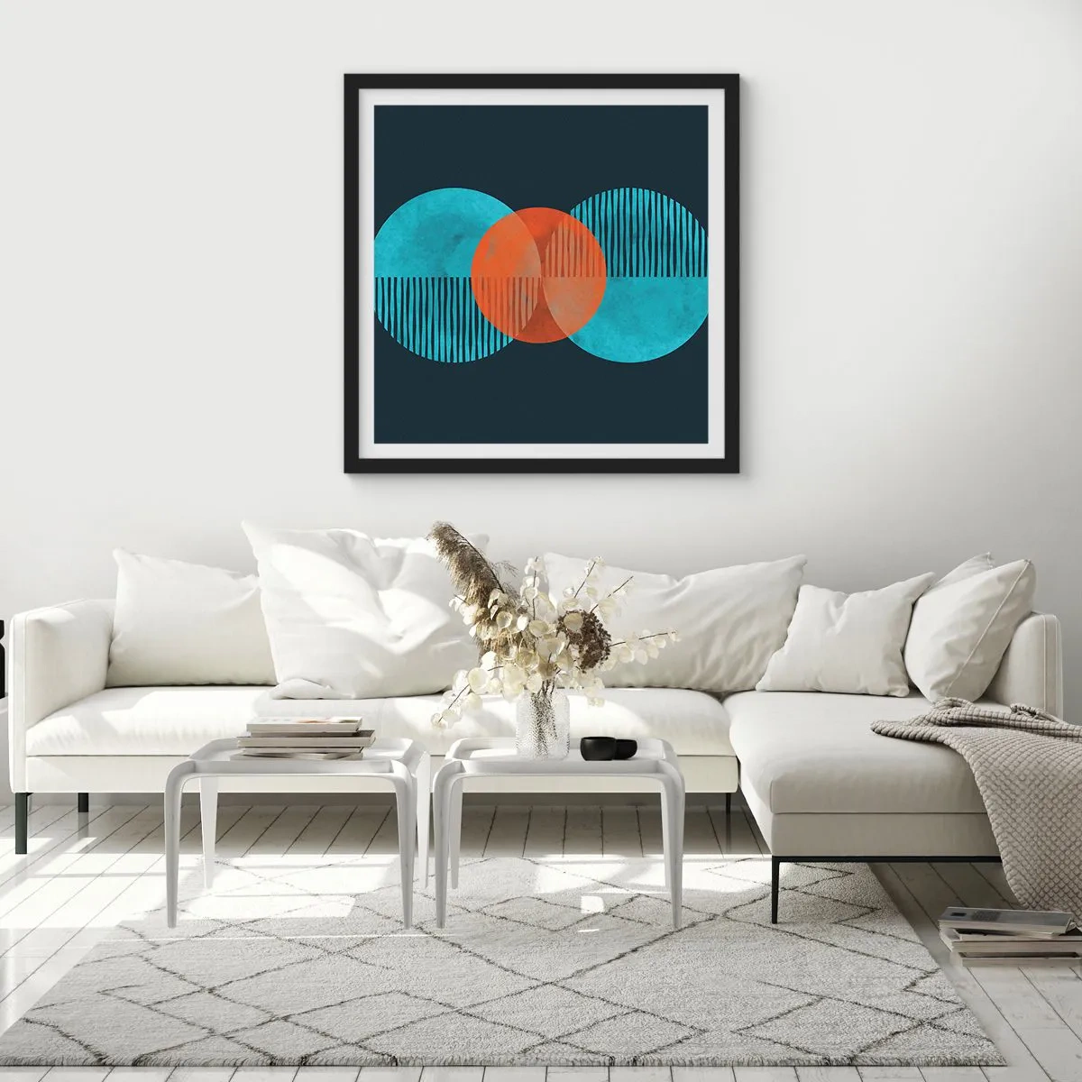 Affisch i svart ram - Symmetrisk komposition - 40x40 cm