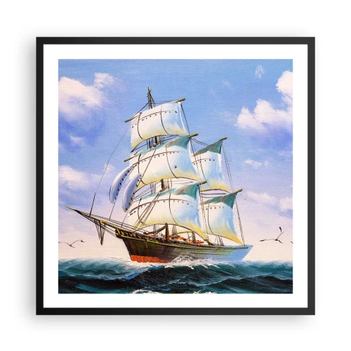 Affisch i svart ram - Stolt med vinden - 60x60 cm