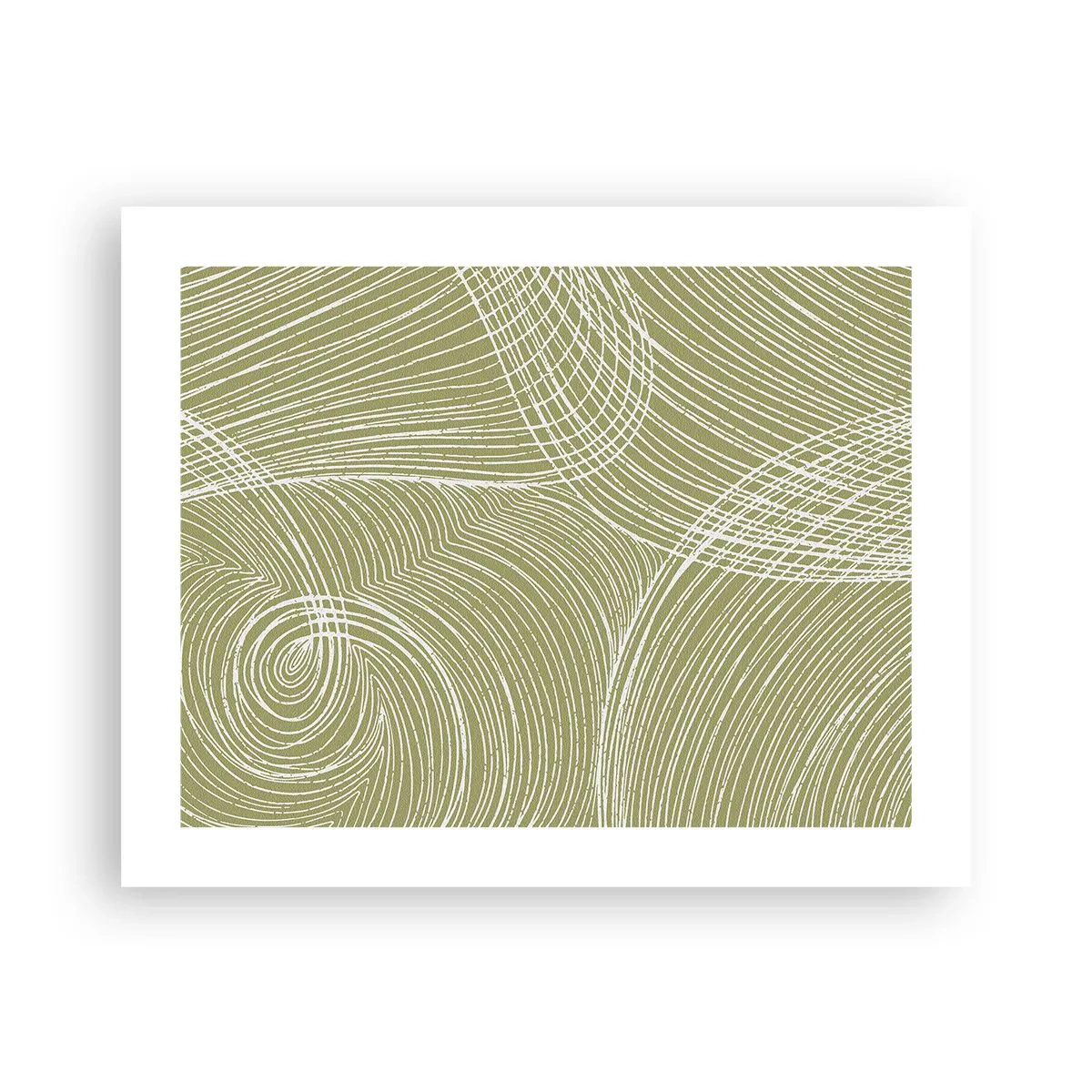 Affisch - Intrikat abstraktion i vitt - 50x40 cm
