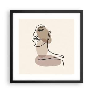 Affisch i svart ram - Lyssnar på sig själv - 40x40 cm