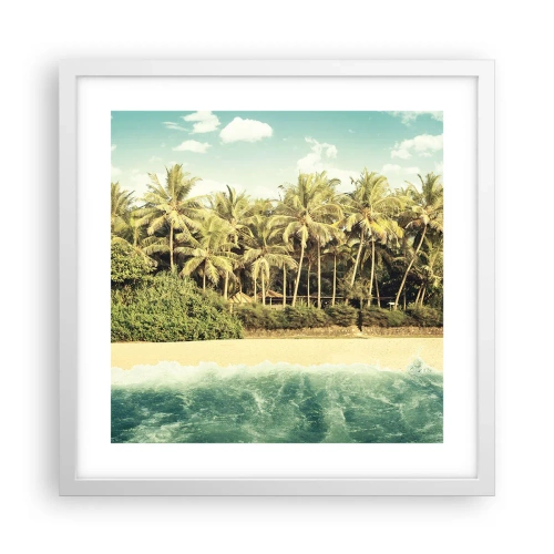 Affisch i vit ram - Kanske här? - 40x40 cm