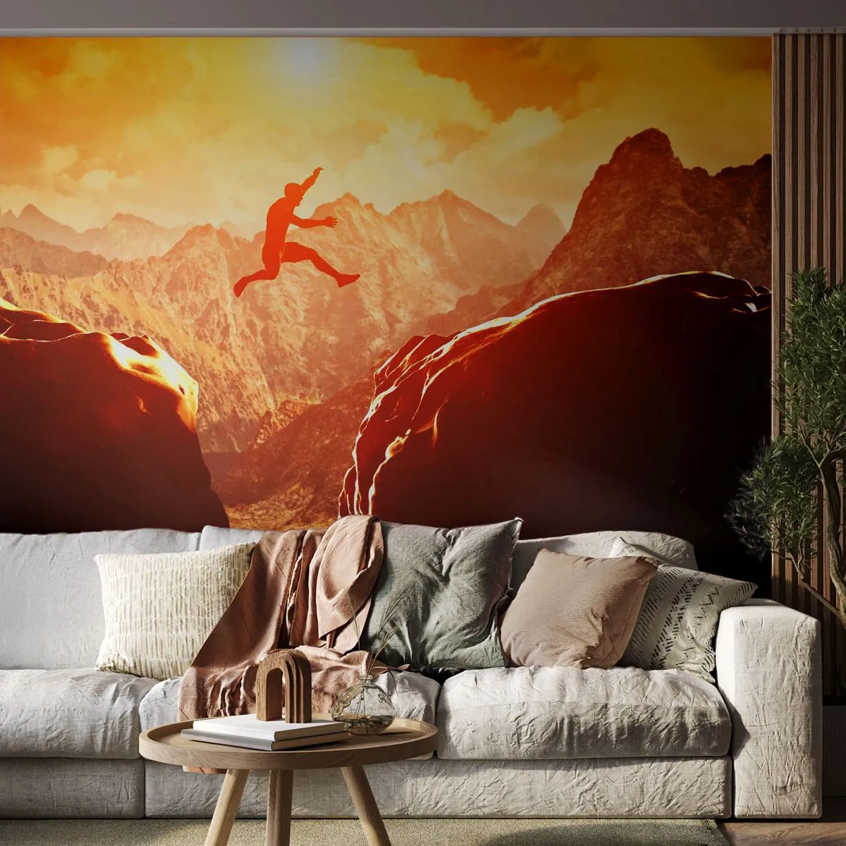 Fototapet Premium Canvas - Passera gränser - Sport, Klättrande, Landskap - 250x175 cm