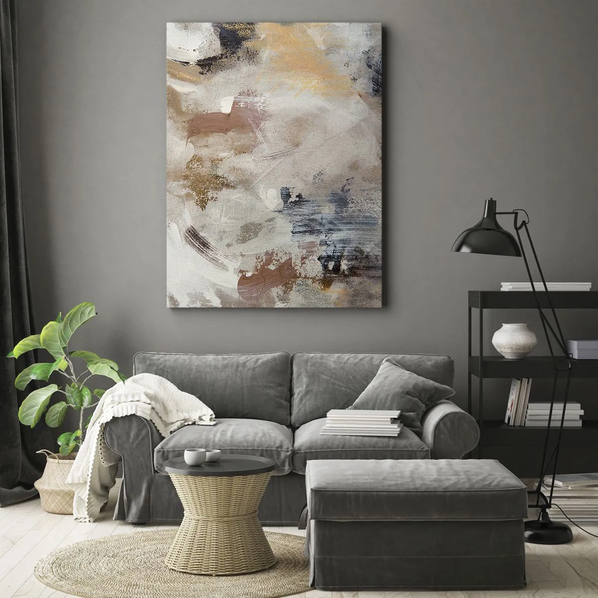 Canvastavla - Bild på duk - Dimmig abstraktion - 50x70 cm