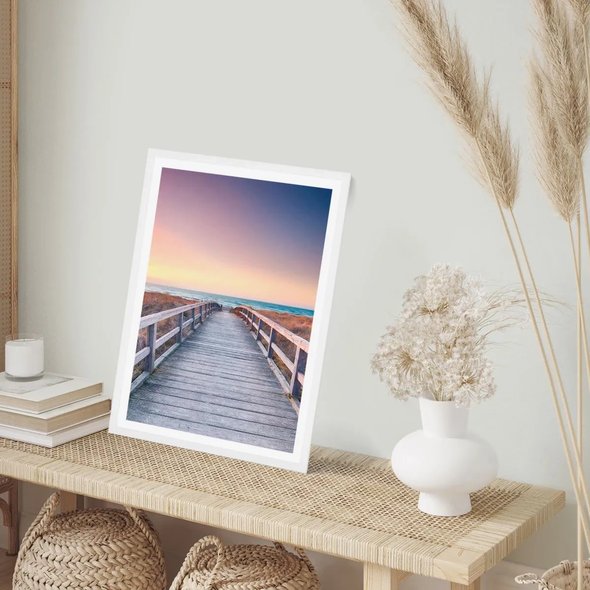 Affisch i vit ram - Kvällssken i Östersjön - 30x40 cm