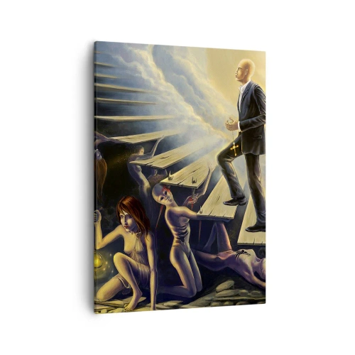 Canvastavla - Bild på duk - Danteisk vandring mot ljuset - 50x70 cm
