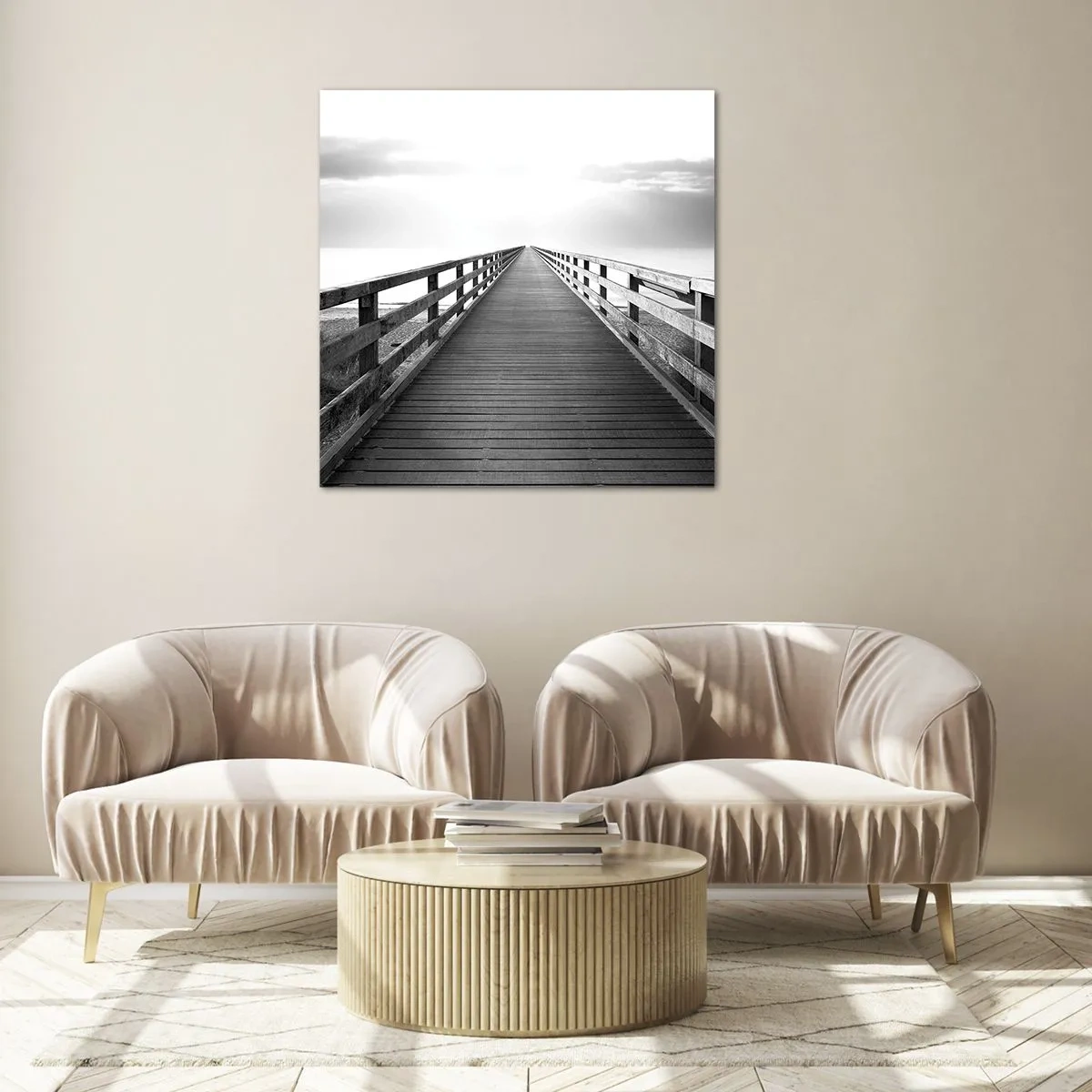 Glastavla - Bild på glas - Ut i det oändliga... - 70x70 cm