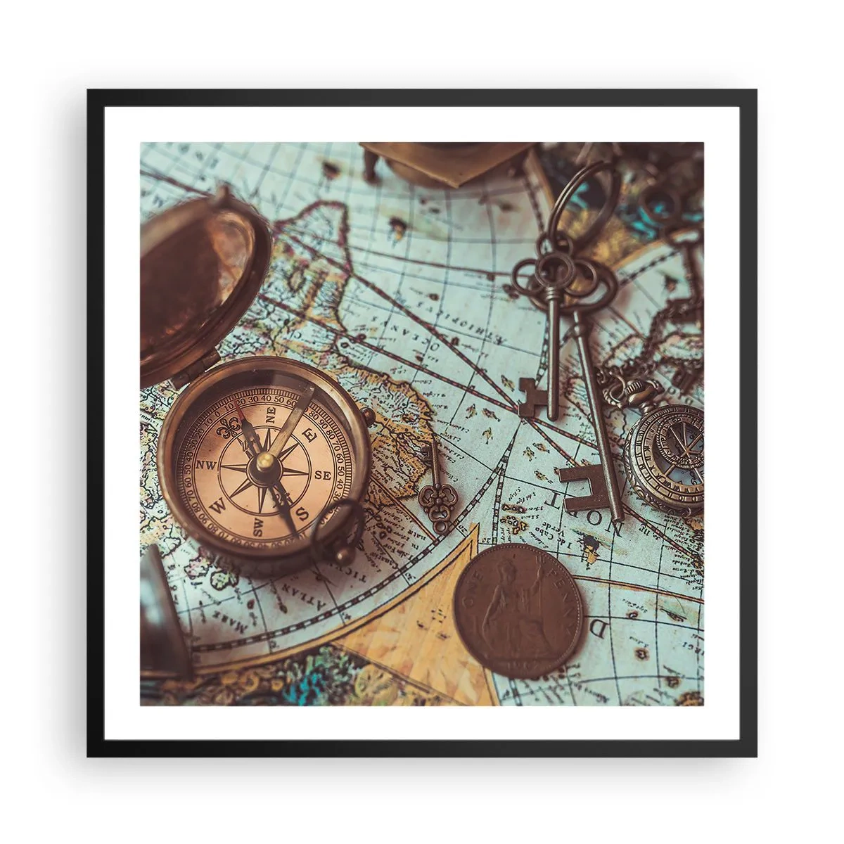 Affisch i svart ram - För äventyrare - 60x60 cm