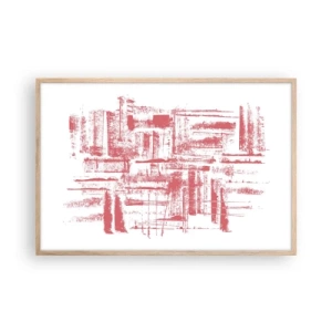 Affisch i ram av ljusek - Röd stad - 91x61 cm