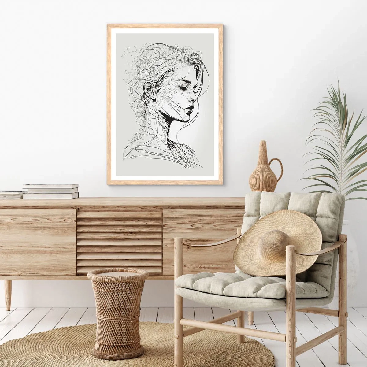 Affisch i ram av ljusek - Porträtt i drömmar - 50x70 cm