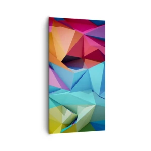 Canvastavla - Bild på duk - Regnbågsorigami - 65x120 cm