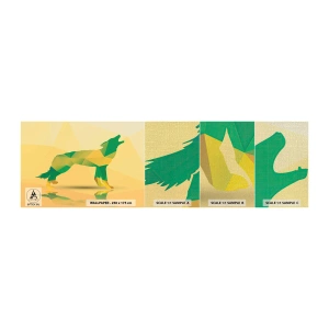 Provbit av fototapet Premium Canvas - Ensam varg - Djur, Varg, Geometrisk figur - 100x30 cm