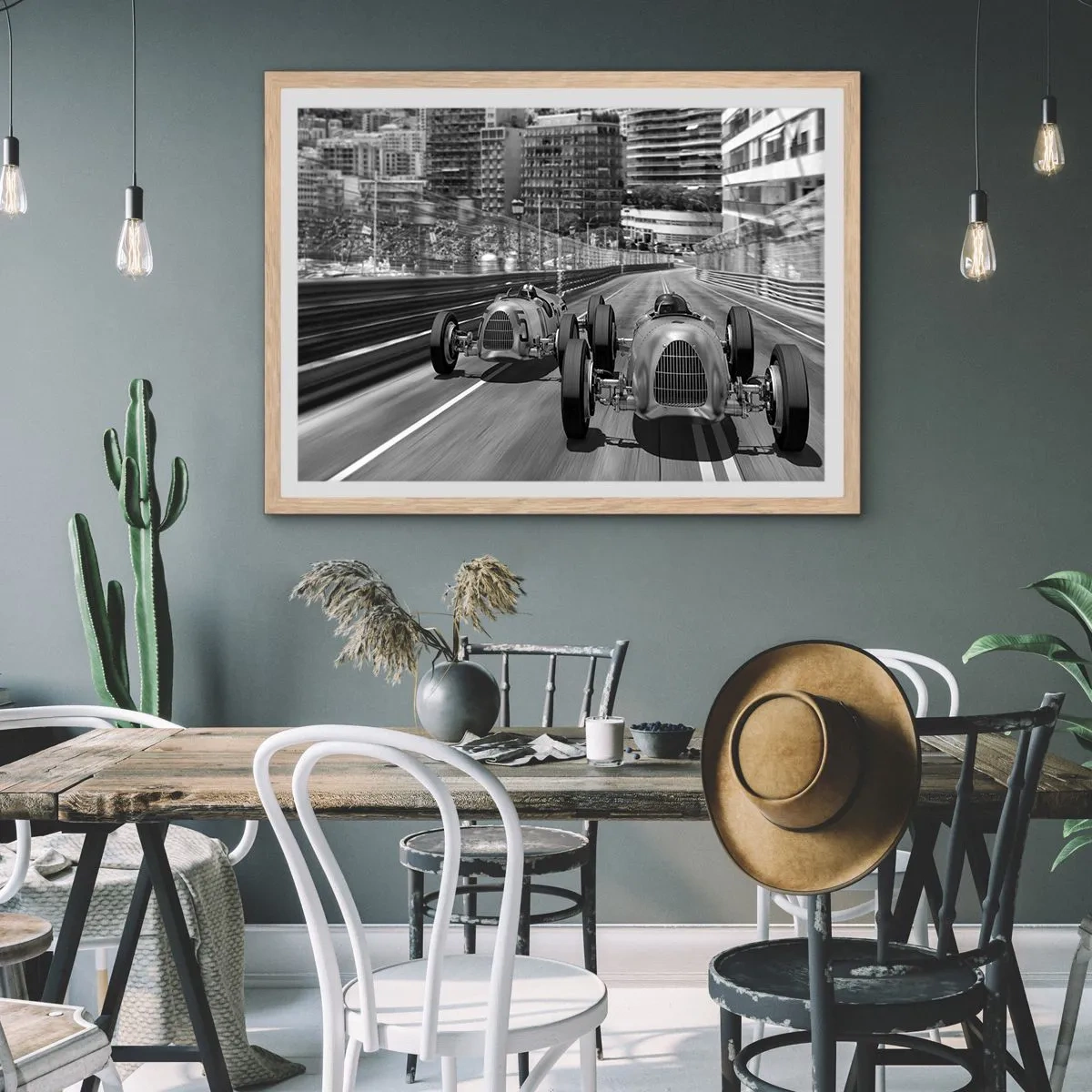 Affisch i ram av ljusek - För länge sedan i Monte Carlo - 70x50 cm