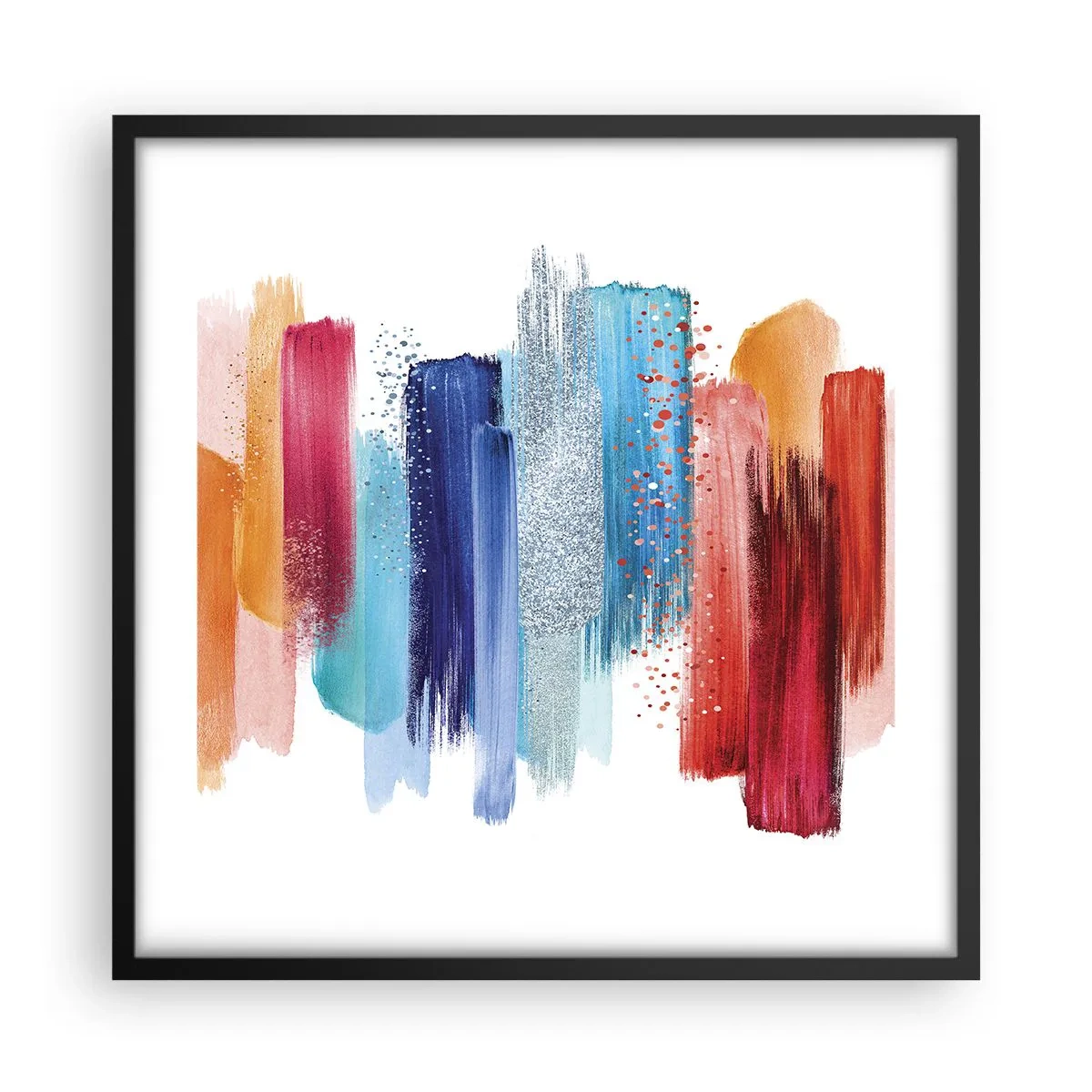 Affisch i svart ram - Upp och ner  - 50x50 cm