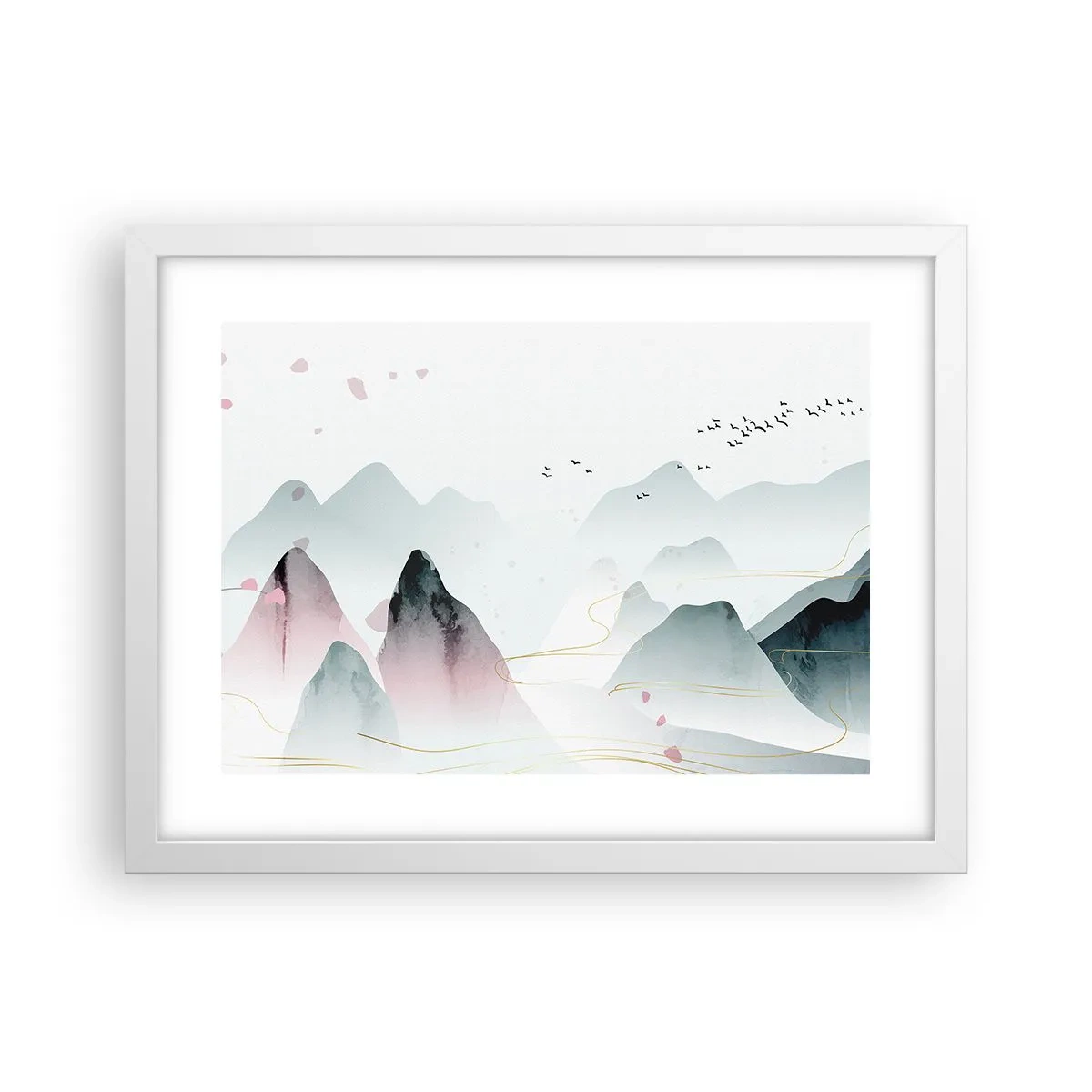 Affisch i vit ram - Över topparna - 40x30 cm