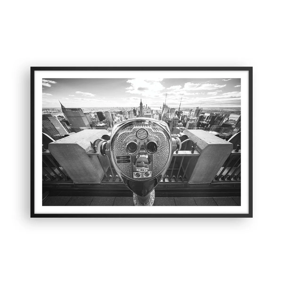 Affisch i svart ram - Stad över städerna - 91x61 cm