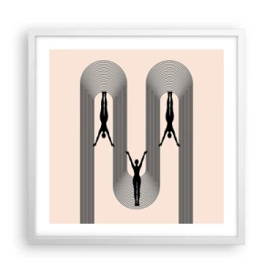 Affisch i vit ram - Upp och ner - 50x50 cm