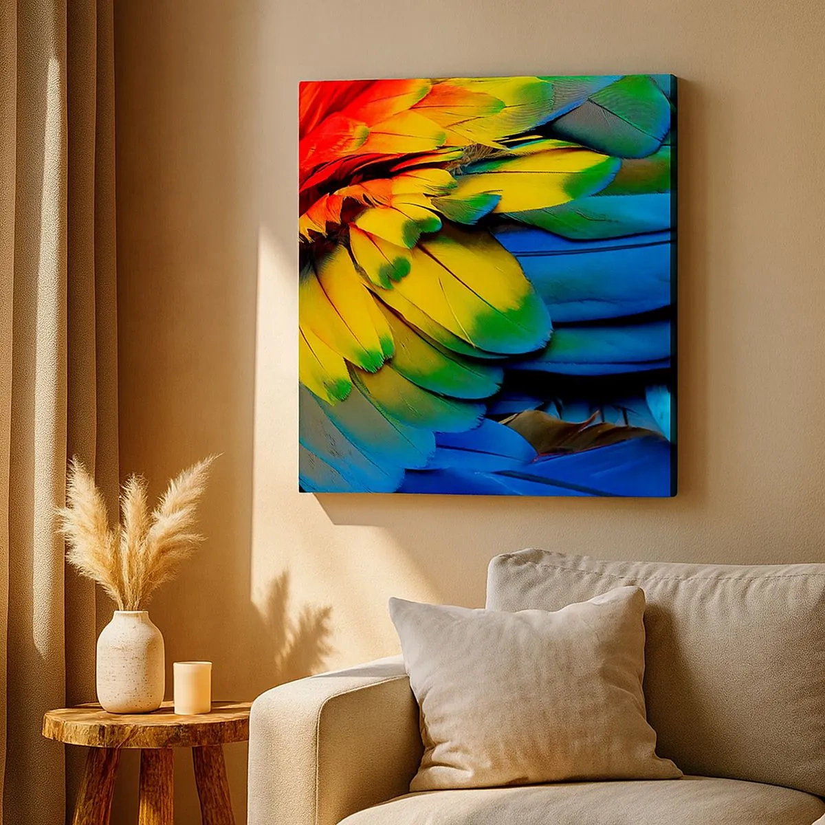 Canvastavla - Bild på duk - Paradisfågel - 30x30 cm