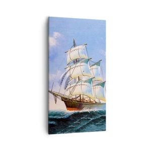 Canvastavla - Bild på duk - Stolt med vinden - 55x100 cm