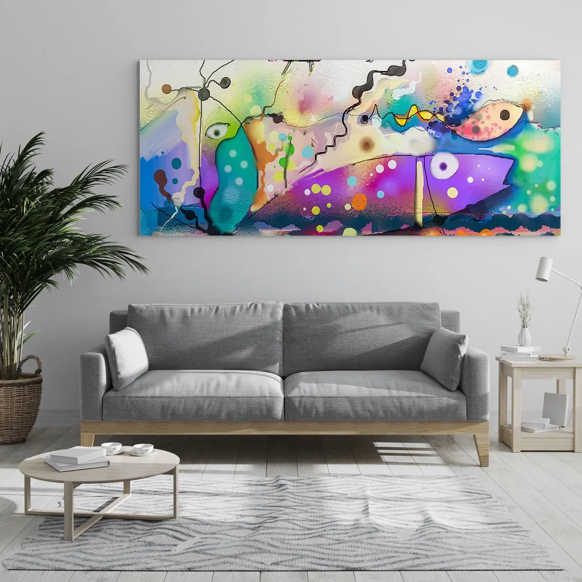 Glastavla - Bild på glas - Det saknas ord! - 90x30 cm