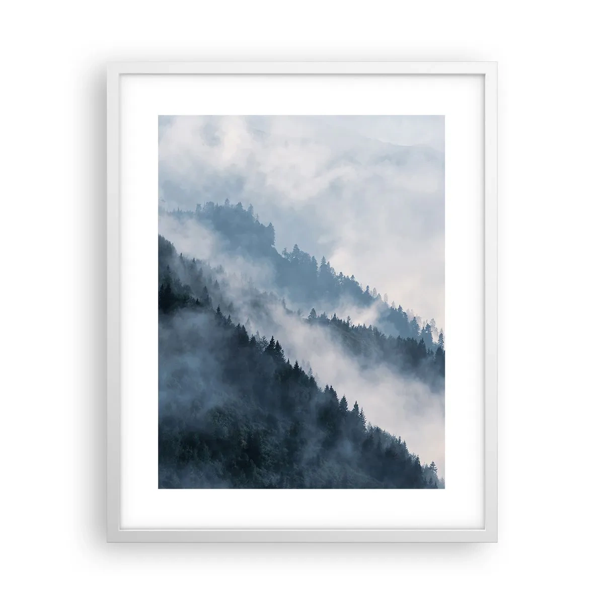 Affisch i vit ram - Fjällens mystik - 40x50 cm