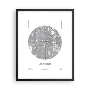 Affisch i svart ram - Los Angeles anatomi - 40x50 cm