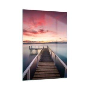 Glastavla - Bild på glas - Kvällens milda låga - 50x70 cm