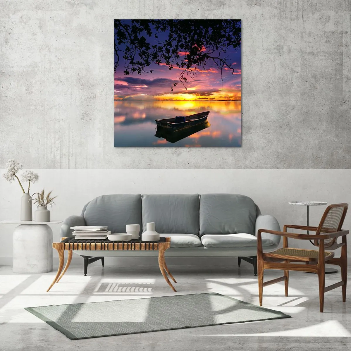 Glastavla - Bild på glas - "Du verkar hänga i mitten av himmelvalvet…" - 30x30 cm