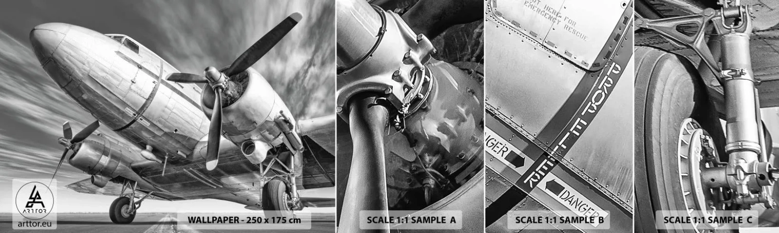 Fototapet Prov Standard Eco - Alltid flygklart - Plan, Retro, Flygplan - 100x30 cm