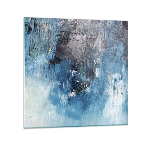 Glastavla - Bild på glas - Blå rapsodi - 30x30 cm