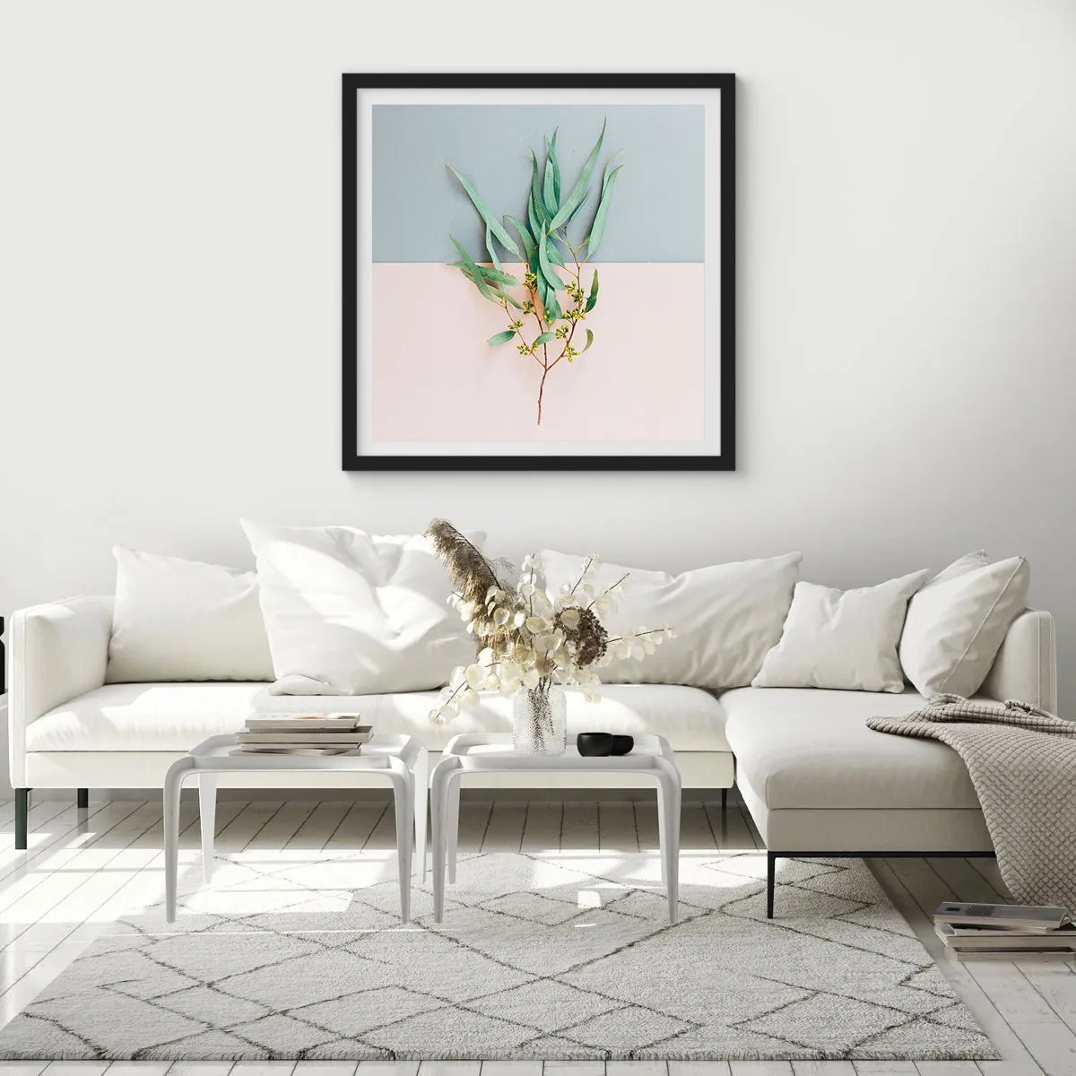 Affisch i svart ram - Pastellens subtilitet - 40x40 cm