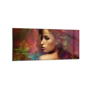 Glastavla - Bild på glas - Vackrare är regnbågen, delikat som dimman - 120x50 cm