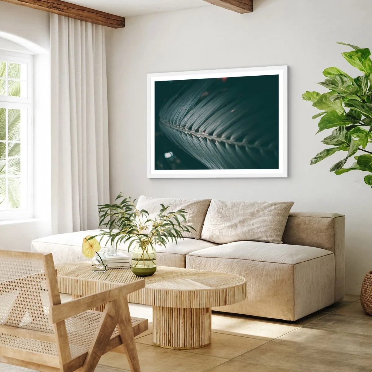 Affisch i vit ram - Naturens precision - 100x70 cm
