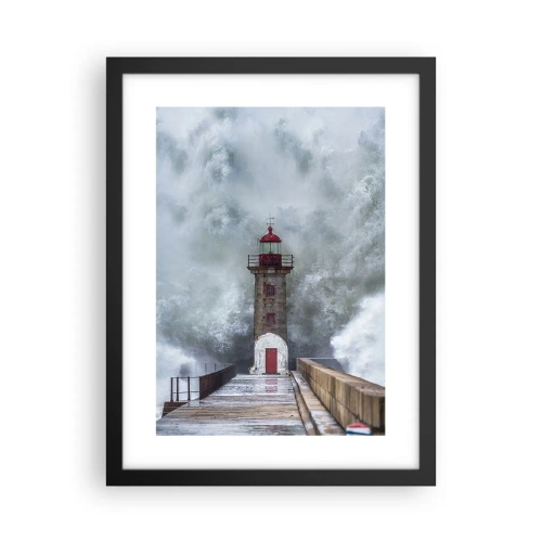 Affisch i svart ram - Vattnets vrål, vindens skrik - 30x40 cm