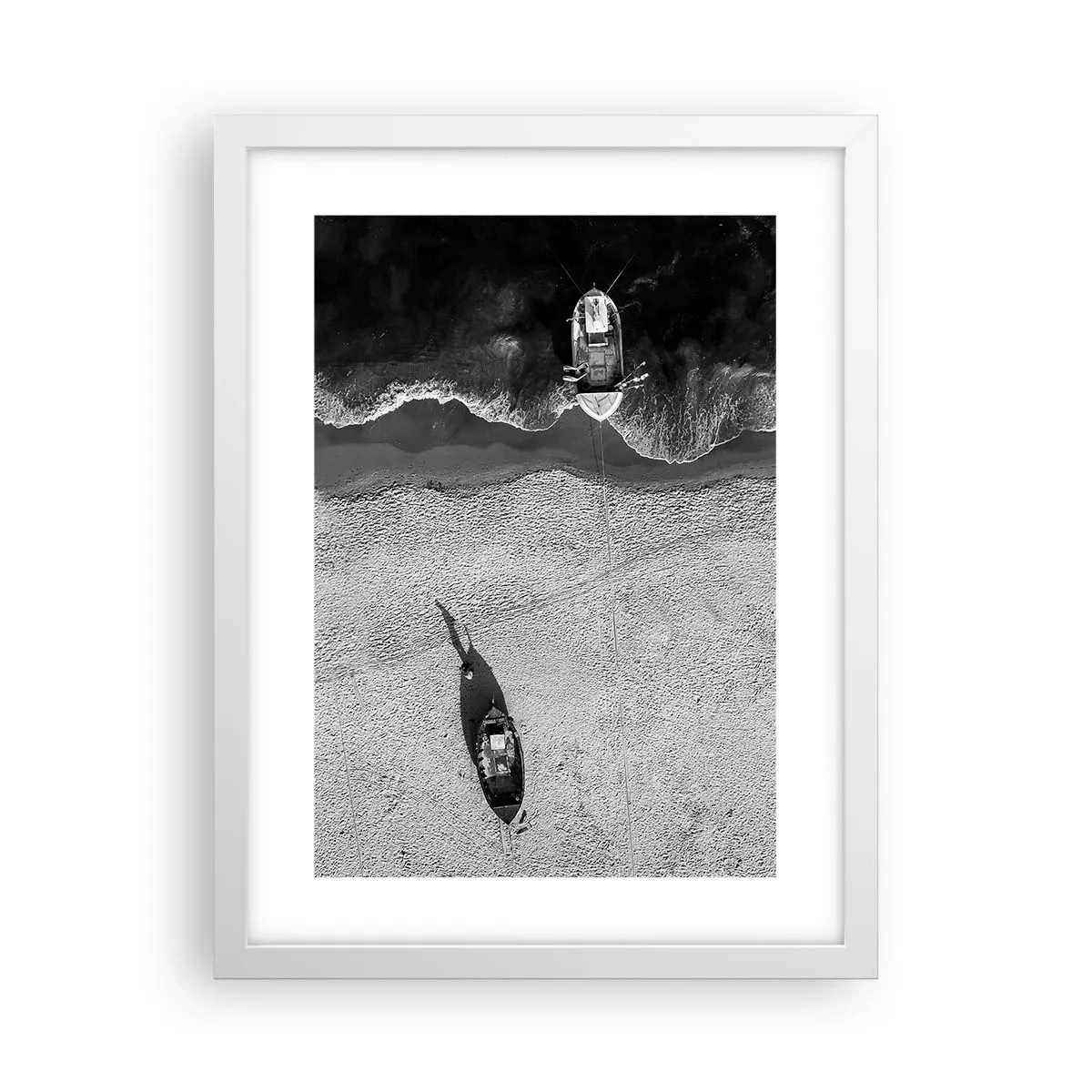 Affisch i vit ram - Fortfarande på stranden... - 30x40 cm