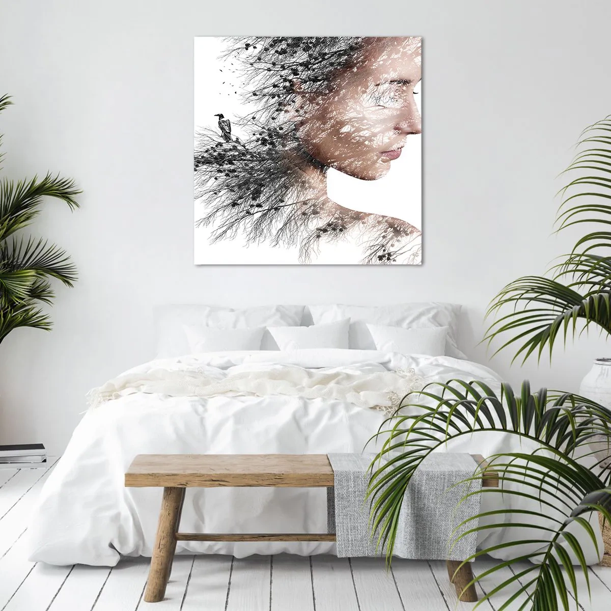 Canvastavla - Bild på duk - Skogens ande - 70x70 cm