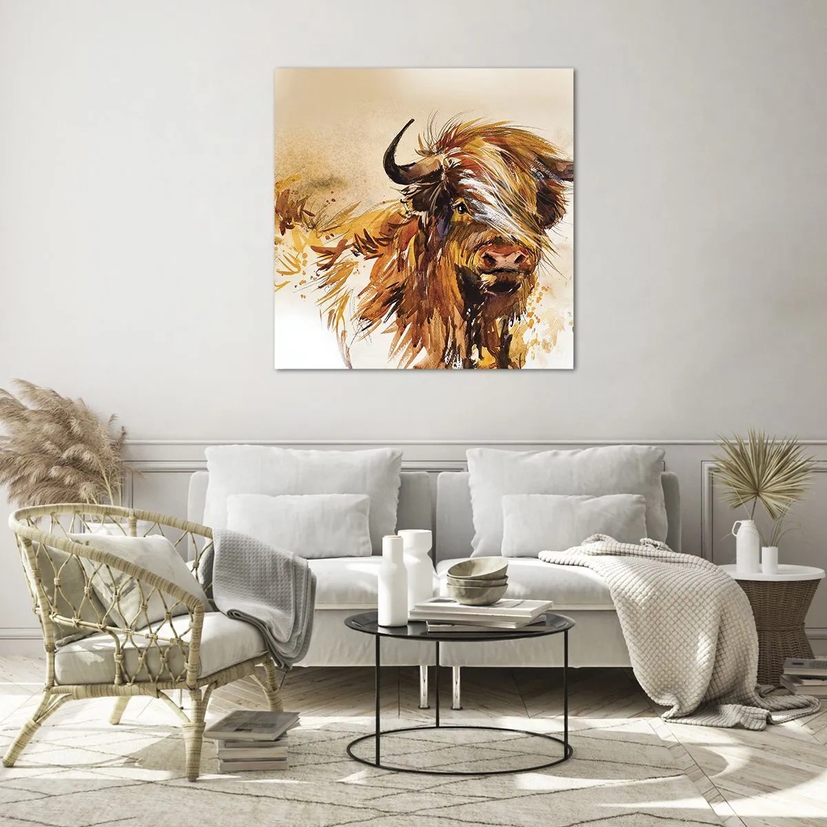 Glastavla - Bild på glas - Jägarens dröm - 40x40 cm