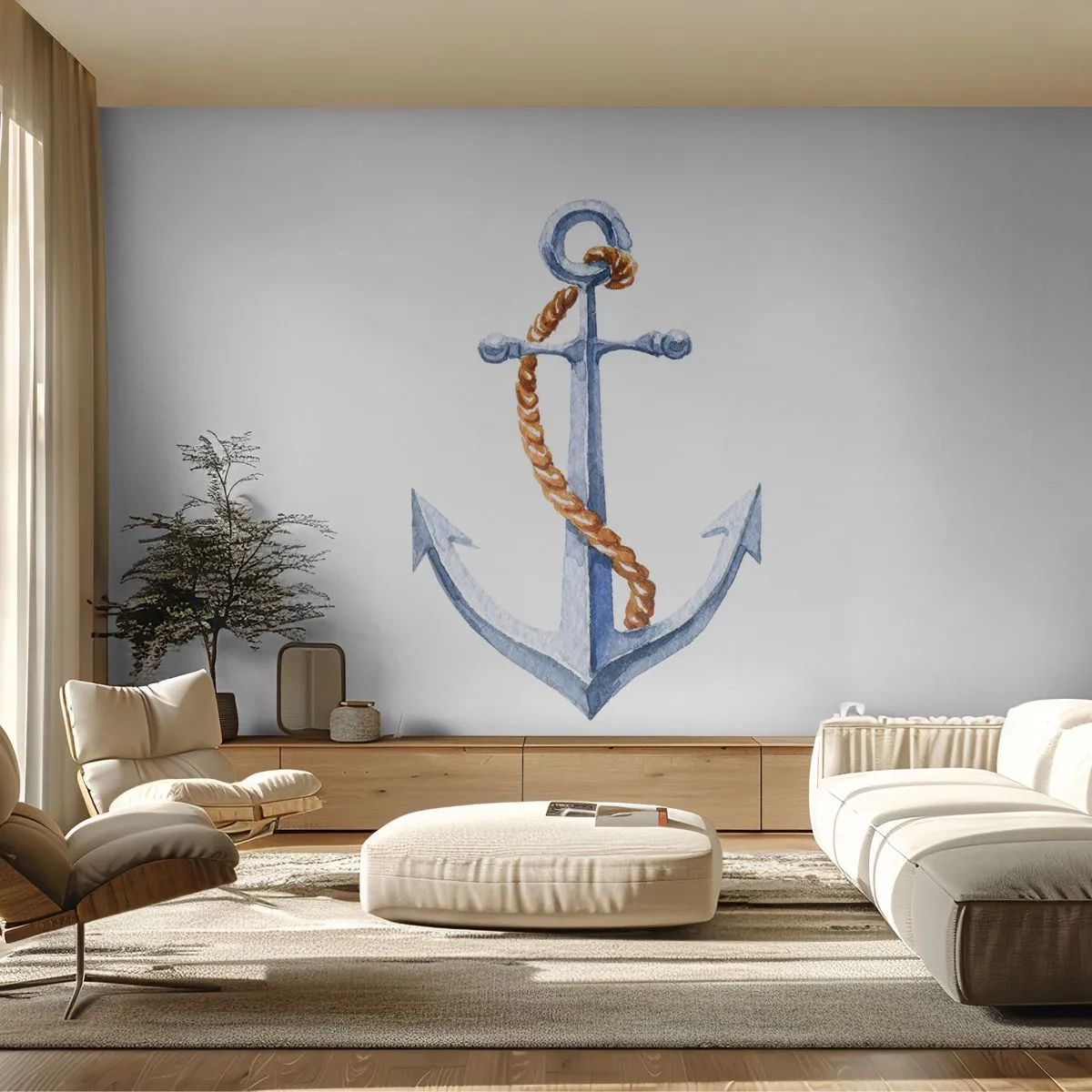 Självhäftande Fototapet Deluxe Sticker - Heja äventyret! - Ankare, Hobby, segling - 250x175 cm