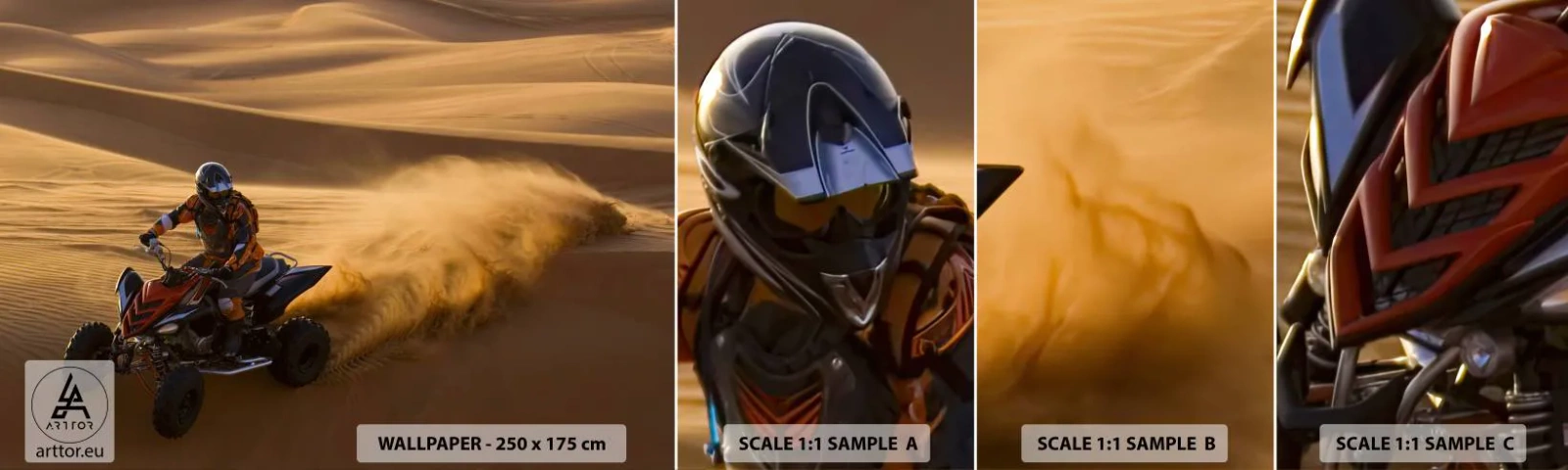 Fototapet Prov Standard Eco - På sandens vågor - Quad, Bil, Öken - 100x30 cm