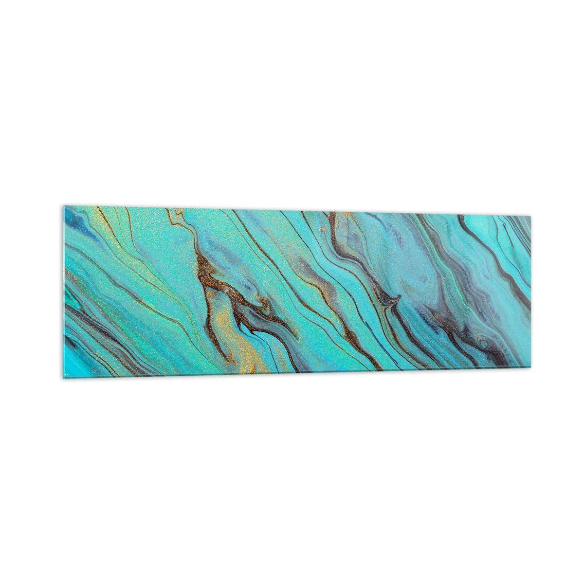 Glastavla - Bild på glas - Turkost tidvatten - 160x50 cm