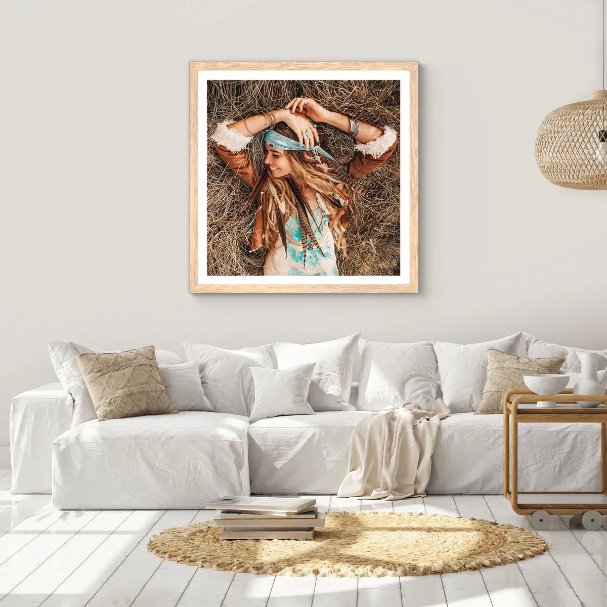 Affisch i ram av ljusek - På väg till kärlekens sommar - 30x30 cm