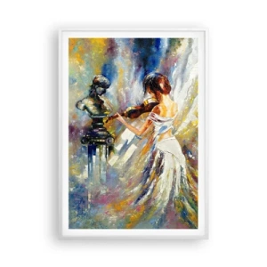 Affisch i vit ram - Leva upp med känslan - 70x100 cm