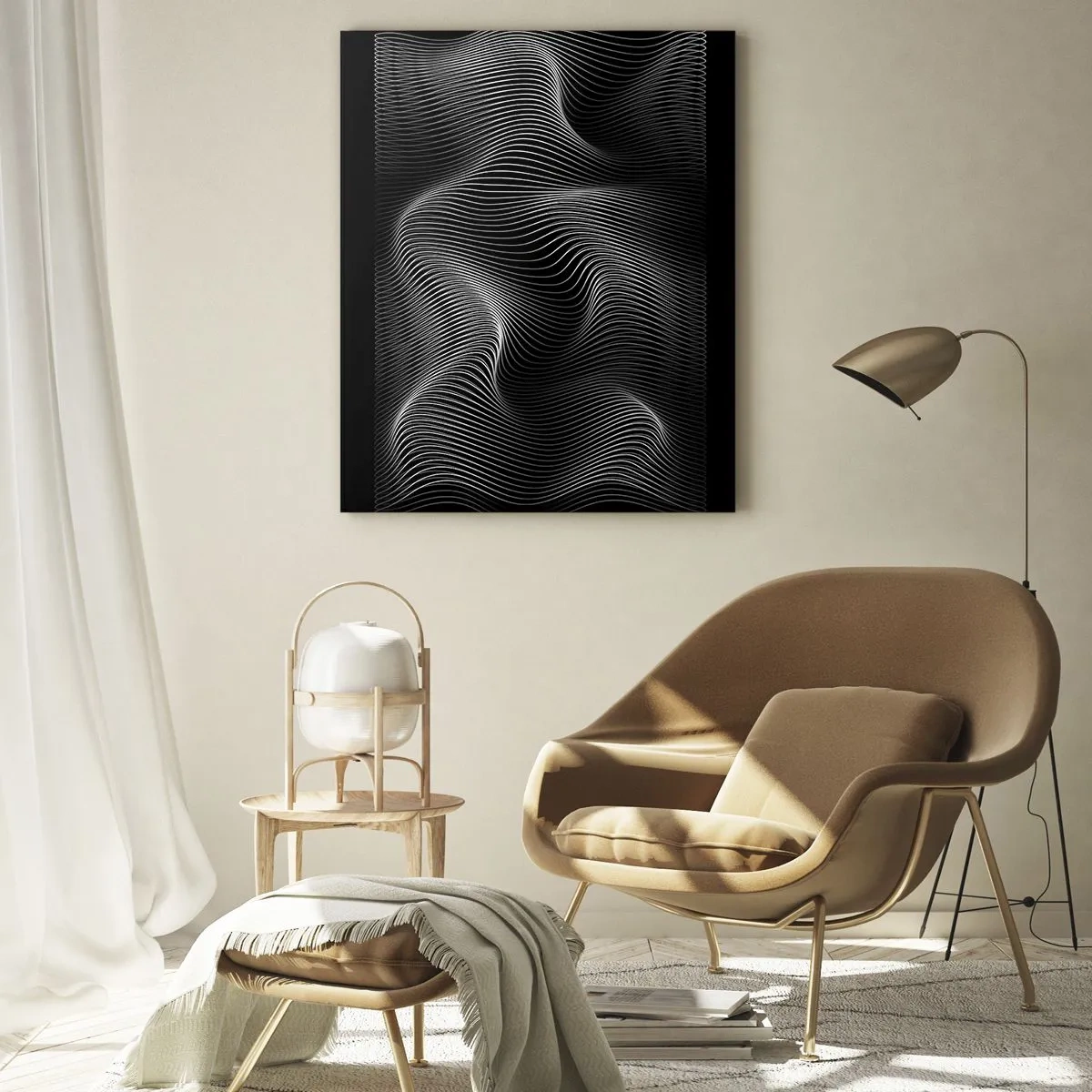 Glastavla - Bild på glas - Ljusets dans i rymden - 50x70 cm