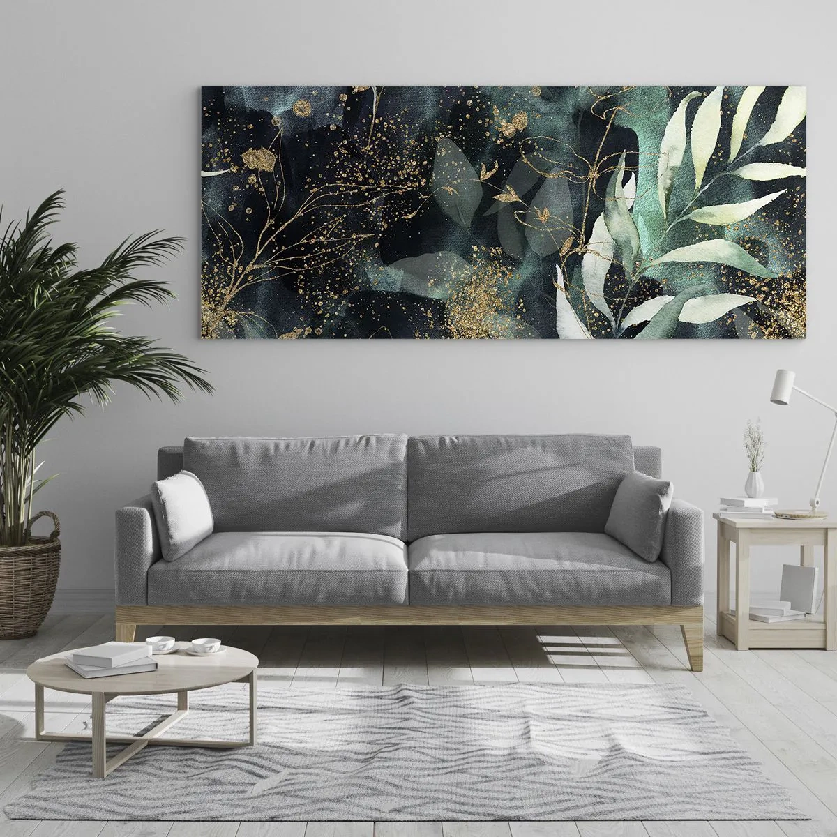 Glastavla - Bild på glas - Förtrollad trädgård - 100x40 cm