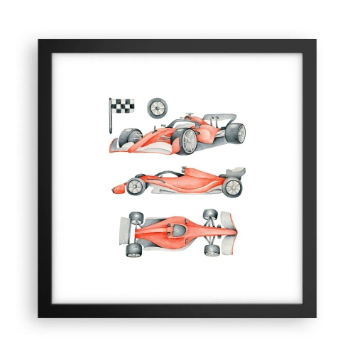 Affisch i svart ram - Att komma ikapp en dröm - 30x30 cm