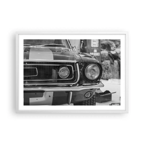 Affisch i vit ram - Kör hårt - 70x50 cm