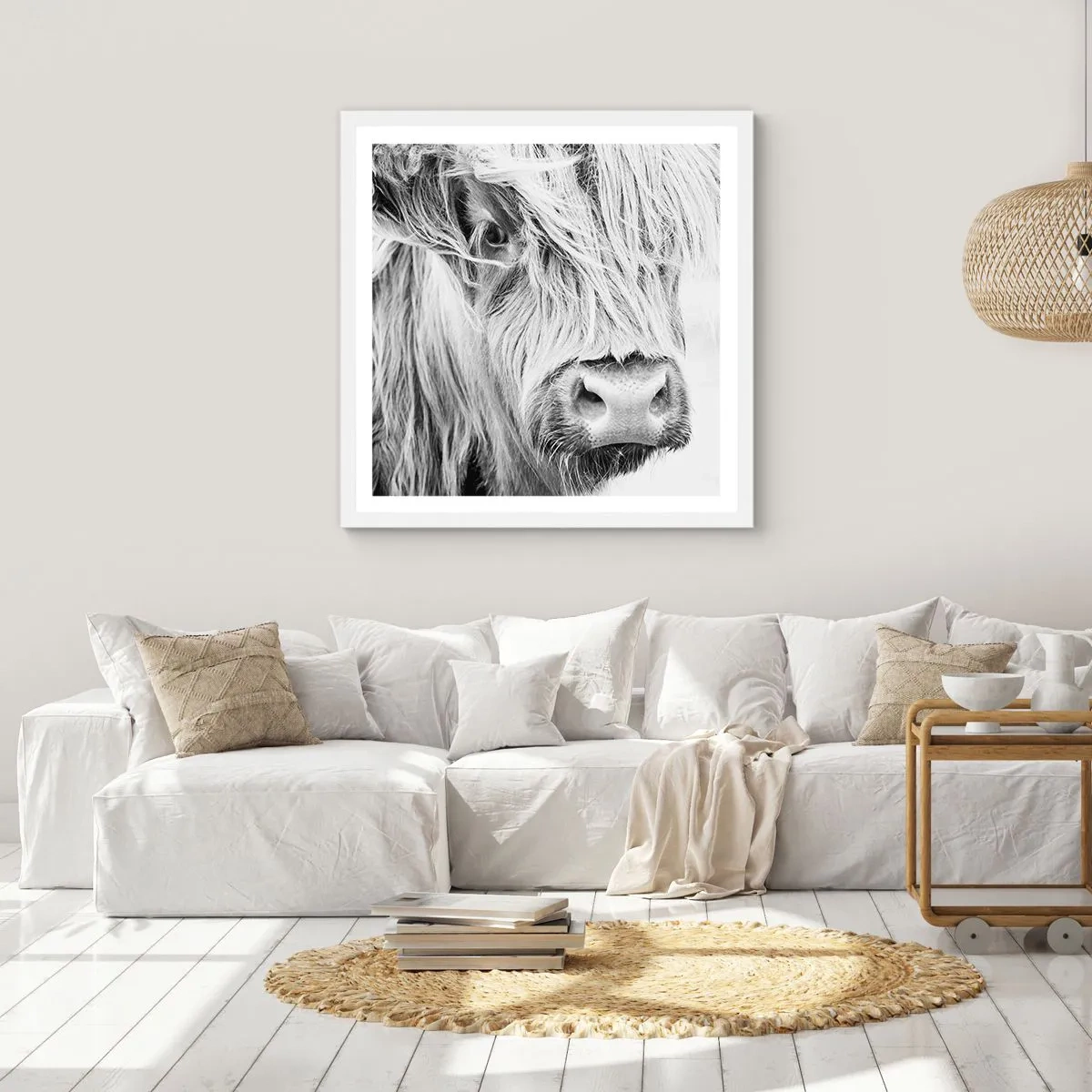 Affisch i vit ram - Skotsk vildhet - 60x60 cm